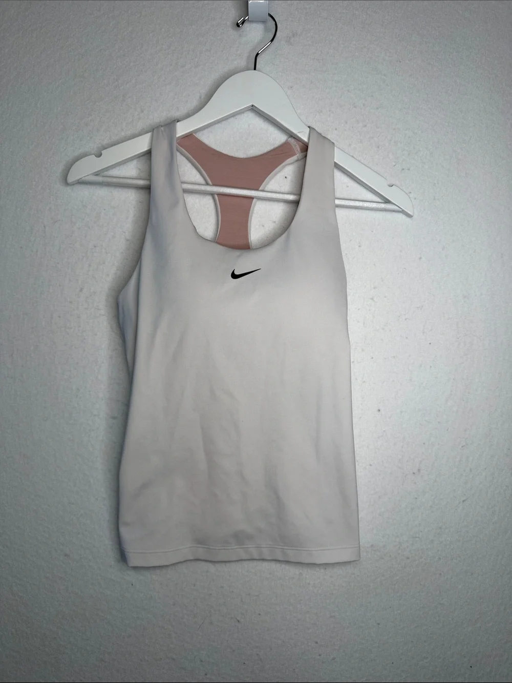 Nike White Tank Top with Pink Racerback